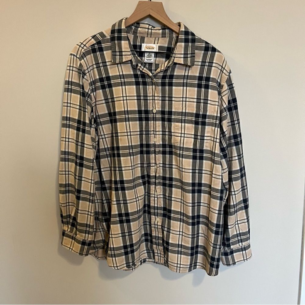 Talbots cotton plaid button down